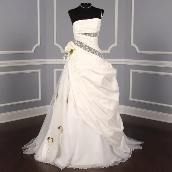 shantung silk wedding dress Simple Silk Shantung Trumpet Wedding Gown With Chiffon Sleeves, Made to Order